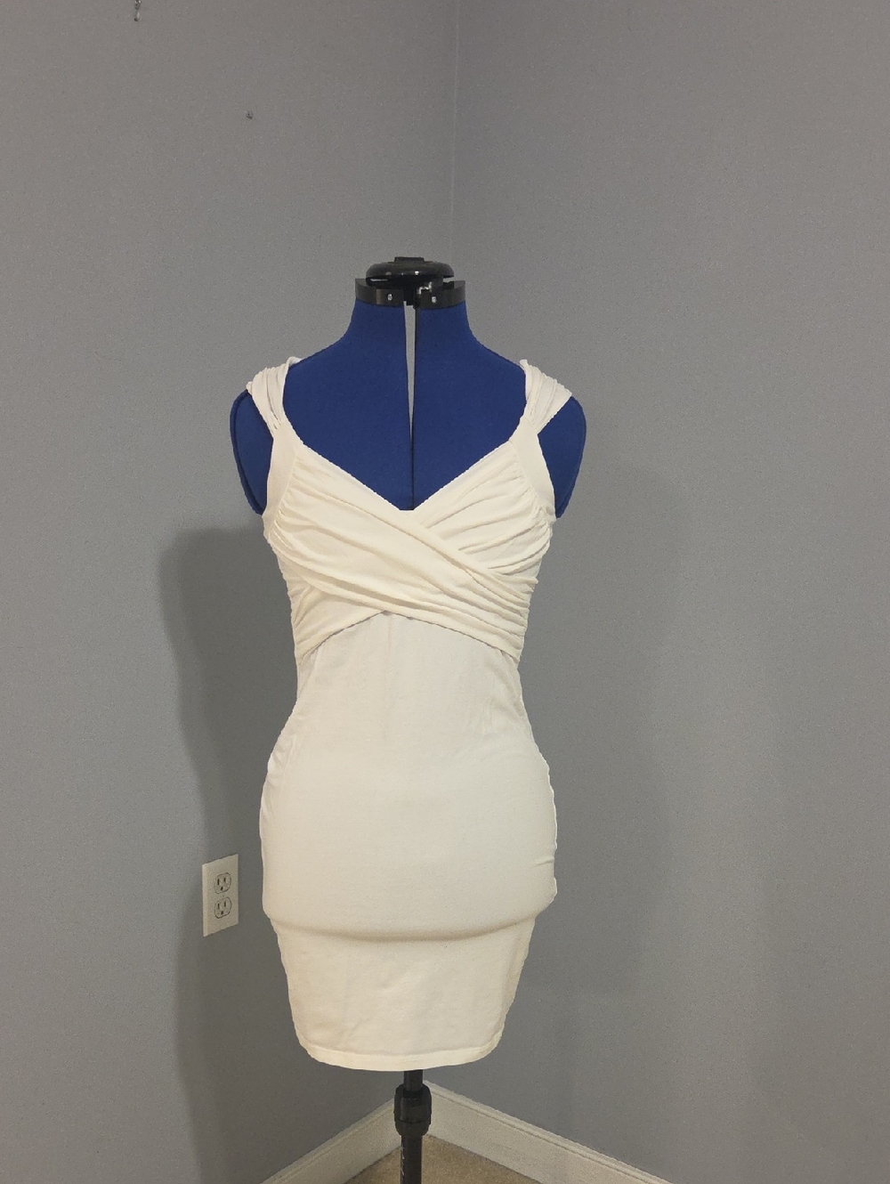 Victoria's Secret Cream Ruched Crossover Mini Dress